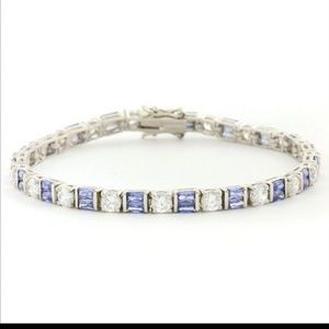 Tanzanite & White Topaz Sterling Silver Bracelet